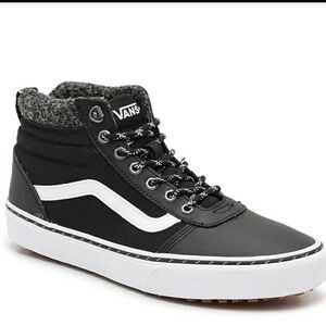 Vans Ward Hi MTE Black/White Wool Lined Outdoor Sneakers – Men’s 8.5